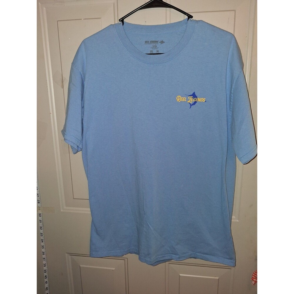 Reel Legends Florida Sailfish Graphic T Shirt Mens Large Blue Fishing Short...